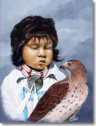 Eddie LePage Boy With Hawk