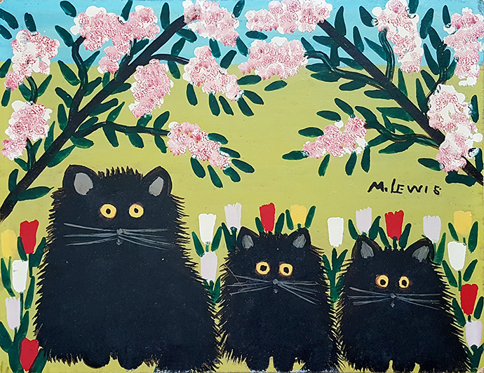 Maud Lewis Three Black Cats