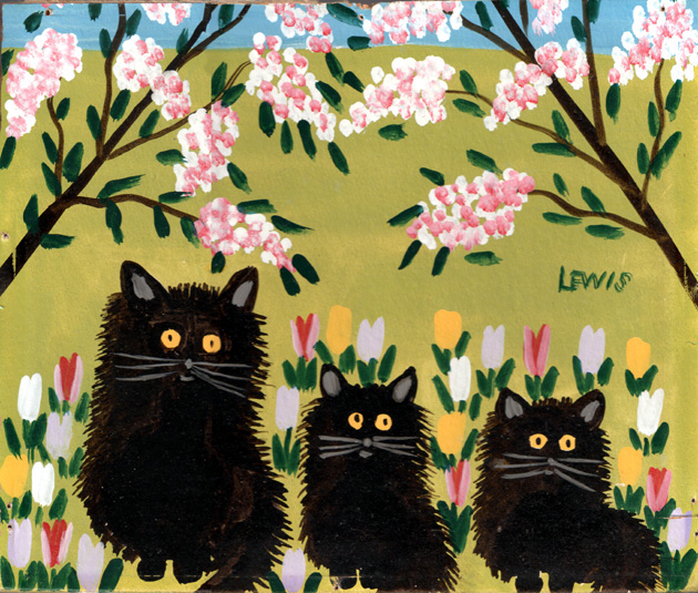 Maud Lewis Three Black Cats